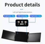 ScreenMate 13.3” Triple Screen Portable Monitor Display - Open Box