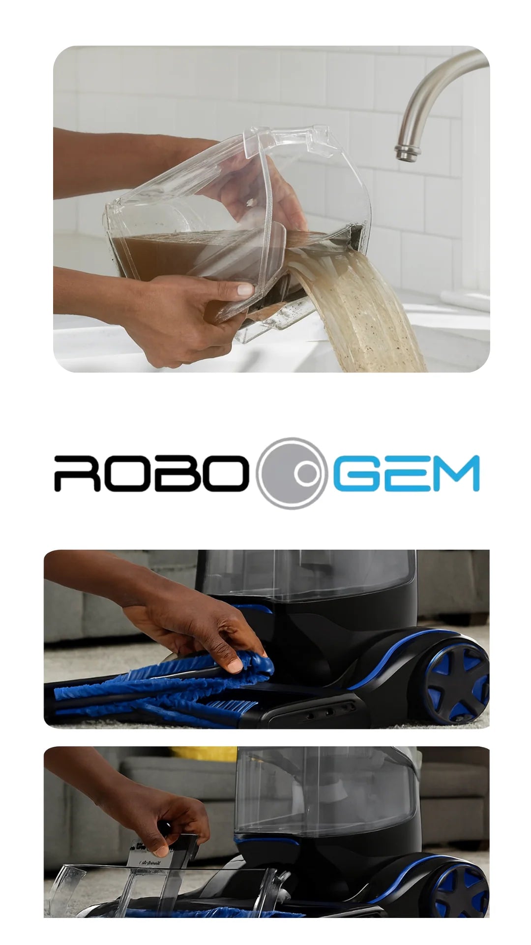 RoboGem Pro Max MultiClean 3‑in‑1 Carpet Washer & Upholstery Cleaner - Reconditioned - 6 months warranty