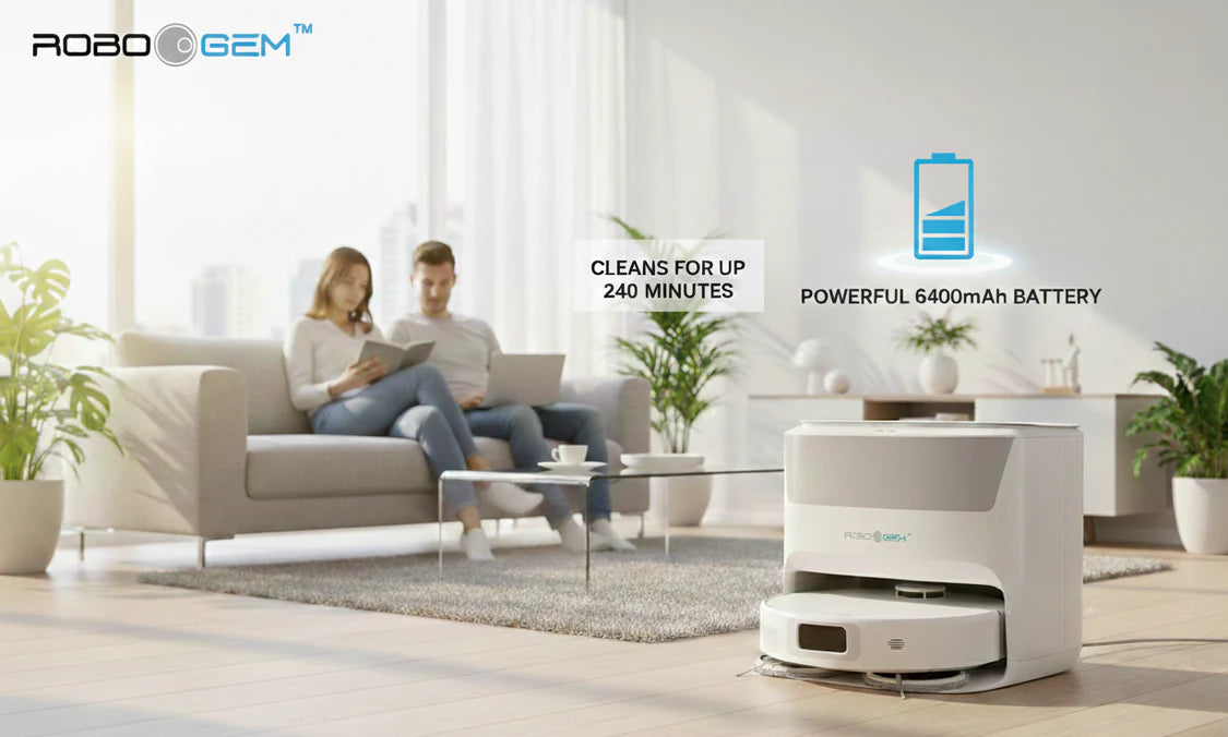 RoboGem Hydro Mop & Robotic Vacuum & RoboGem Pro Max MultiClean 3‑in‑1 Carpet Washer Combo