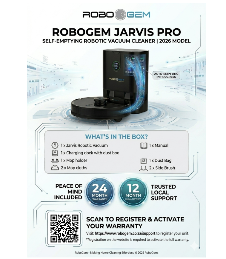 RoboGem Jarvis PRO 2026 Robot Vacuum Home Cleaning Combo