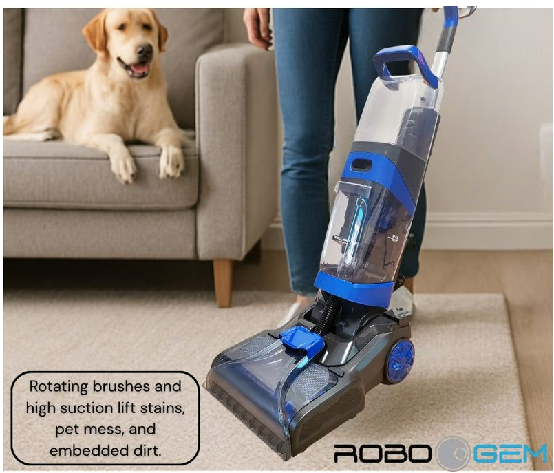 RoboGem Pro Max 3-in-1 Carpet Washer & Upholstery Cleaner + 1L Detergent