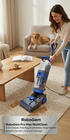 RoboGem Pro Max MultiClean 3‑in‑1 Carpet Washer & Upholstery Cleaner - 2026 Model - 12 Month warranty