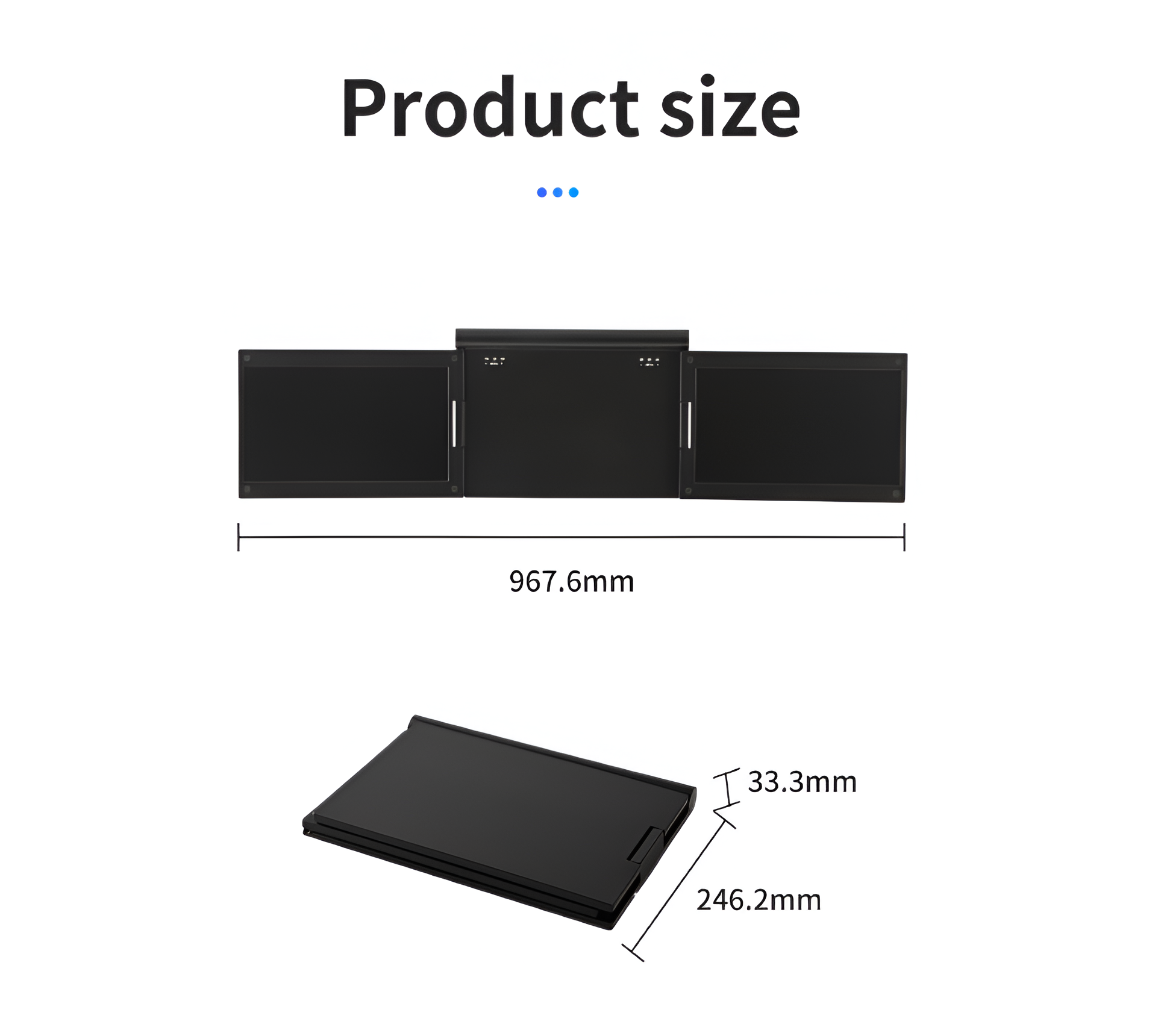 ScreenMate 13.3" Portable Monitor Triple Screen Display 1080p