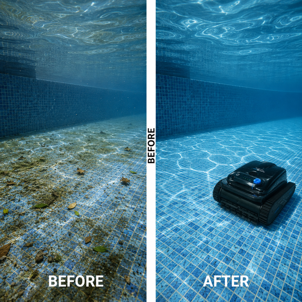 RoboGem AquaGlide Y50S Cordless Robotic Pool Cleaner – Climbs Walls + Waterline Scrub, 4 Modes, 5200mAh - 5 Day Lead Time