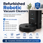 Refurbished RoboGem Jarvis robotic vacuum cleaner - professionally cleaned, sterilized and fully refurbished with new roller brushes, HEPA filters, side brushes and dust bags