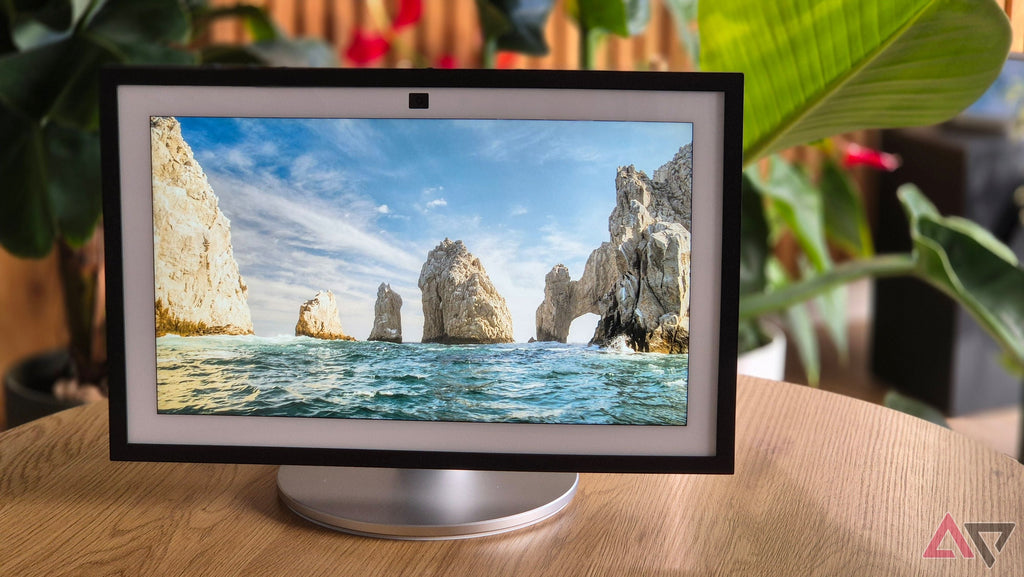 Tasty Tech Amazon Echo Show 15 (2nd Gen) smart display with a 15.6" Full HD screen showing a scenic ocean view.